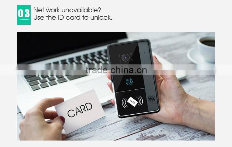 Waterproof WiFi video doorbell for smartphones & tablets,ID card reading function