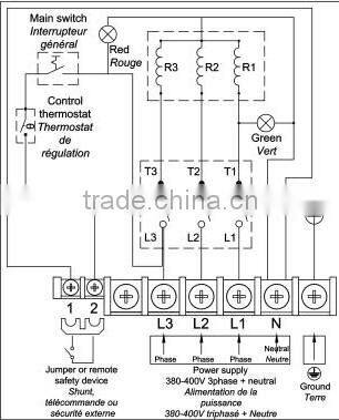 Type 9STM, Immersion heater with 130mm x 130mm x 190mm plastic enclosure