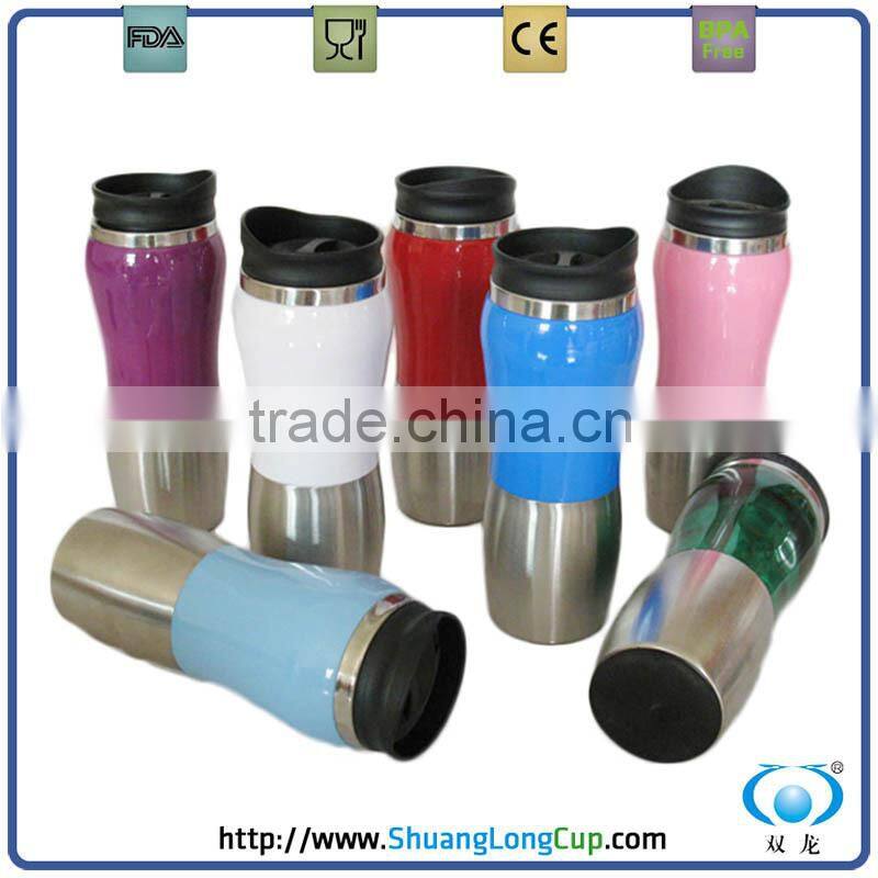 Two-Toned Double Wall Insulated Unique Coffee Travel Mug Tumbler