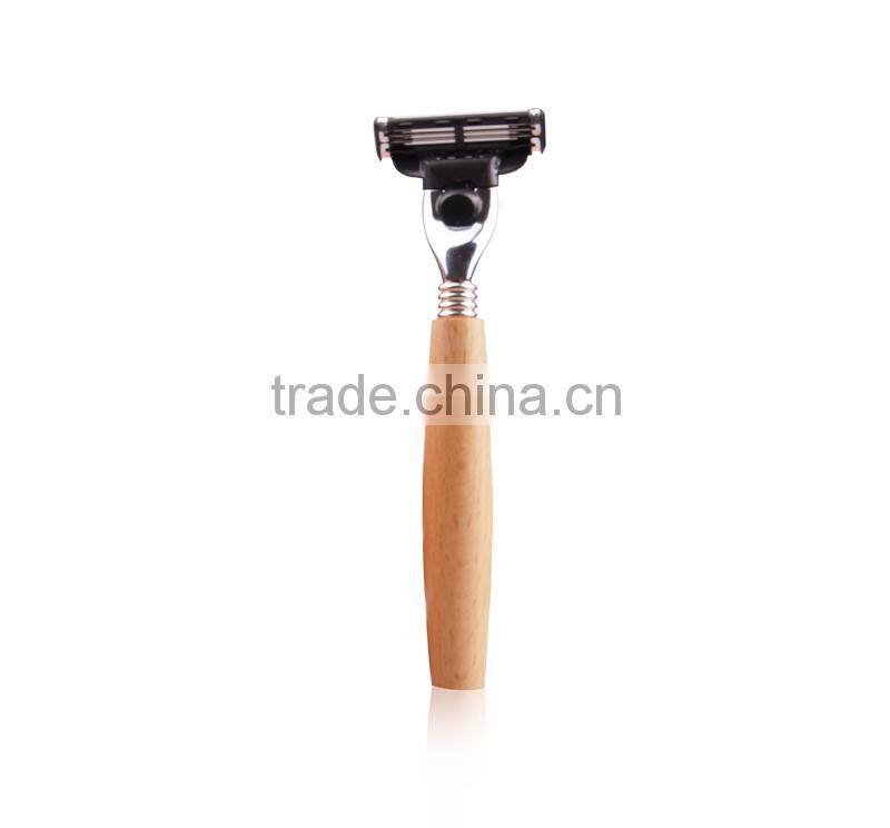 Classical 3blade wooden handle shaving razor