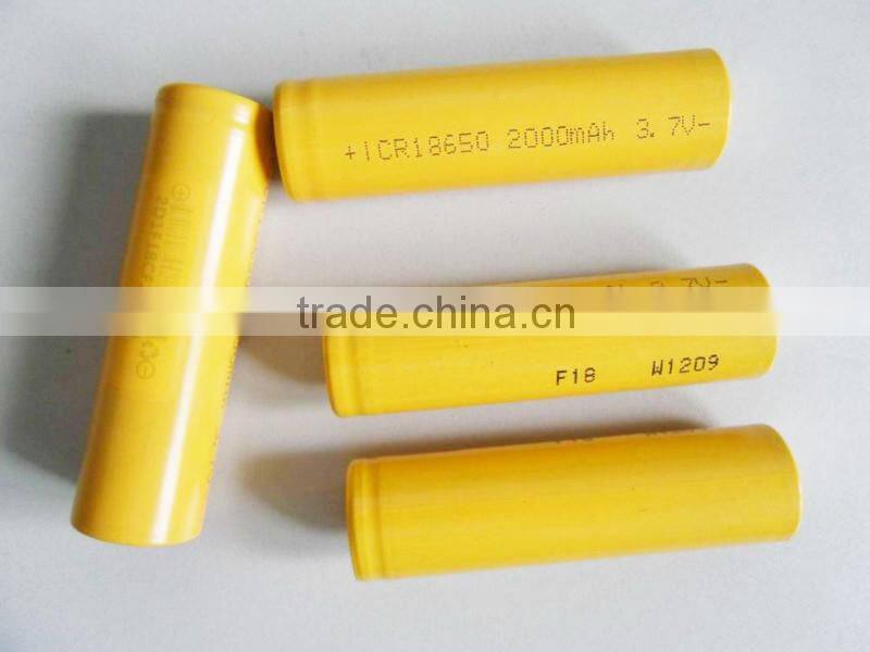 Lithium Ion 18650 3.7V 2200mAh cylindrical rechargeable batteries
