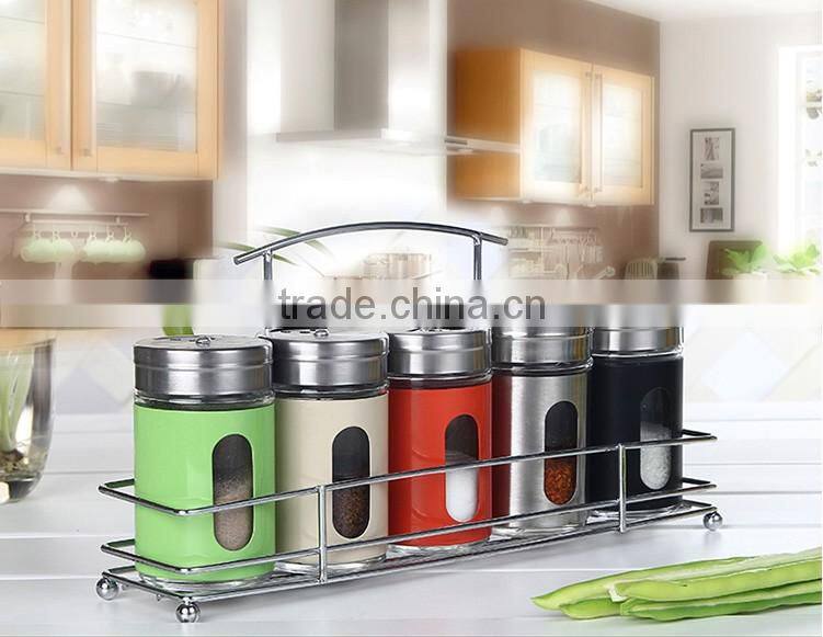 90ml Glass Seasoning Jars With Metal Shelf