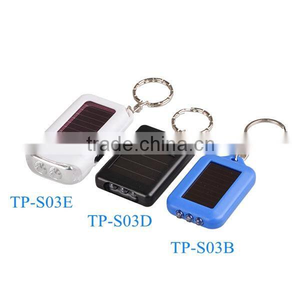 Solar Power Personalized LED Keychain Flashlight for Promotion