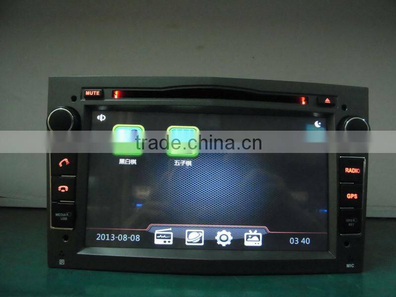 7inch double din auto multimedia for Opel with GPS/BT/FM/AM/RDS/TV/VMCD/3G/GAMES/etc