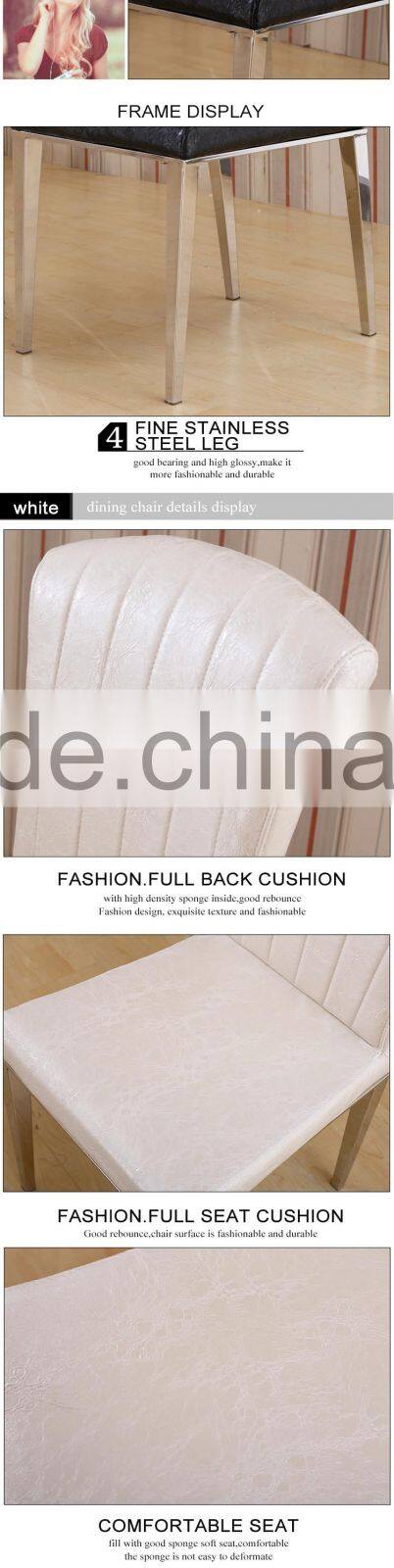 Z517 high end luxury stainless steel leather dining chair high end chair