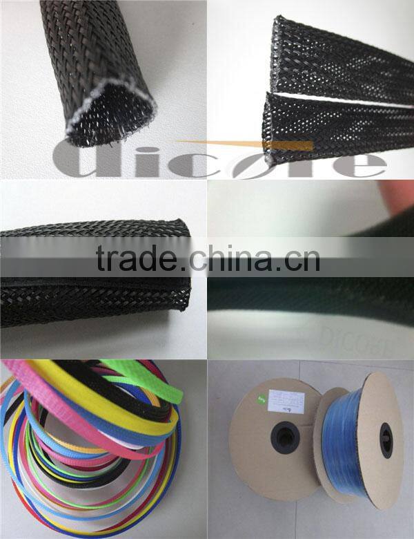 pet colorful expandable braided cable sleeving