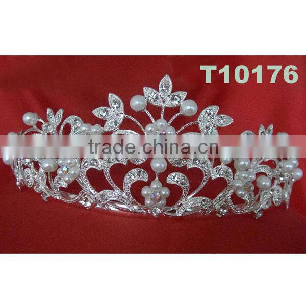 custom prom rhinestone pearl crowns tiaras