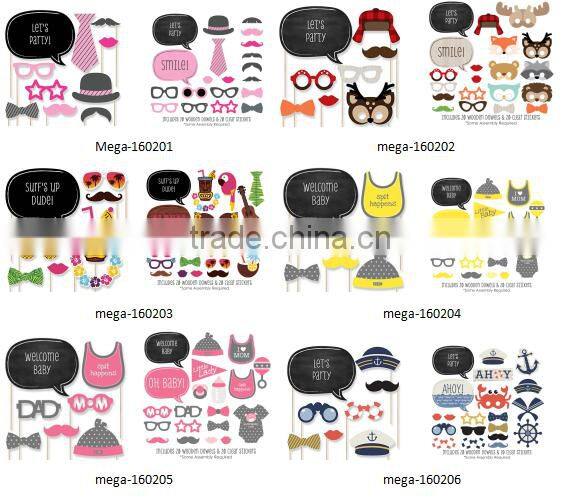 Chic Happy Birthday - Pink, Black and Gold - Birthday Photo Booth Props Kit - 20 Count