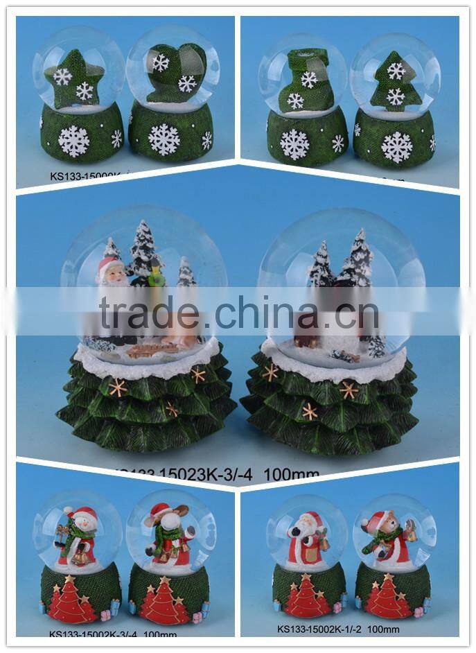Kinsheng Hot Selling Polyresin Decorative Christmas Tree Glass Bottles