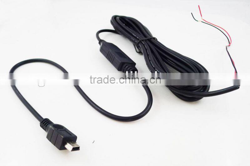 Mini usb dc to dc converter 12v to 5v 3A 3M power cable