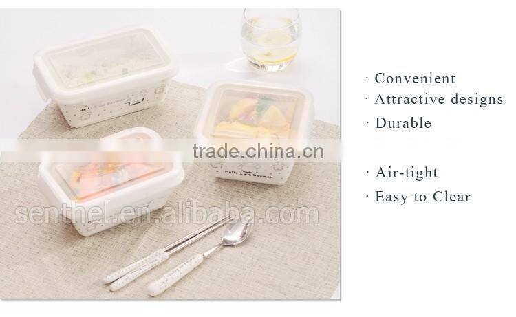 Bento lunch box,Rectangular ceramic Lunch Box with airtight lid,kids lunch box