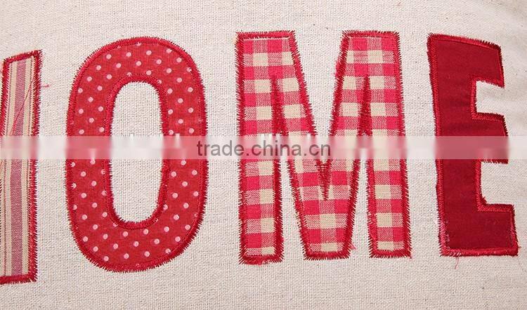 2015 HOME the letters embroidered hold pillow Cotton and linen hold pillow car Cushion for leaning on