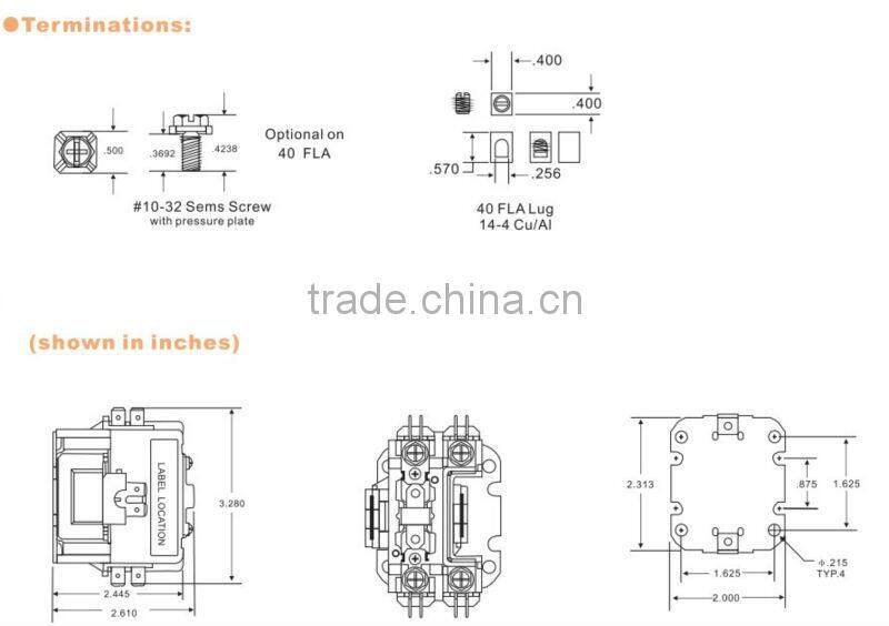 AC Contactor Definite Purpose contactor magnetic contactor(SA-1P-40A-24VAC)