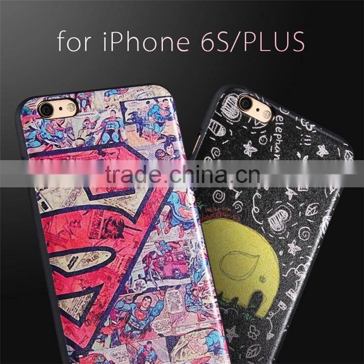 Colored drawing Flower Soft TPU Silk Skin case for iphone 6s plus/iphone 6