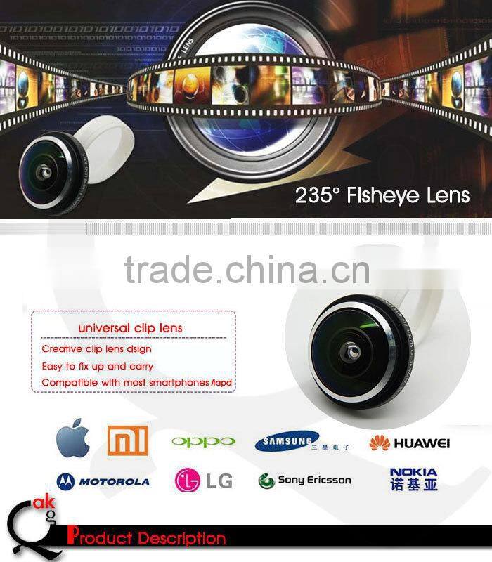 New circle clip 235 degree super fisheye lens for Samsung s6 accessory