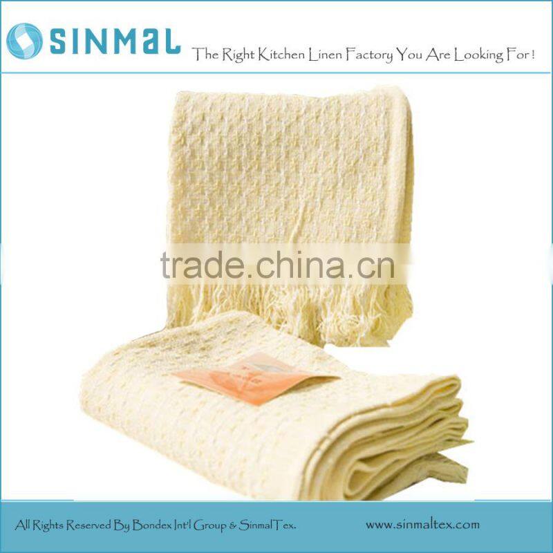 Natural Cotton Dish Towel with Tassels Cleaning Cloth