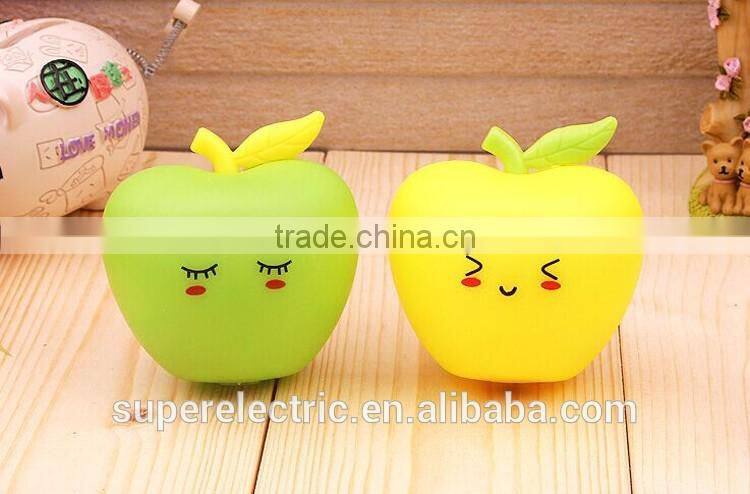 promotional led night light , plastic led night light, apple shape led night light