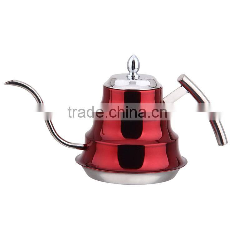 colourful stainless steel long spout coffee pot & tea pot