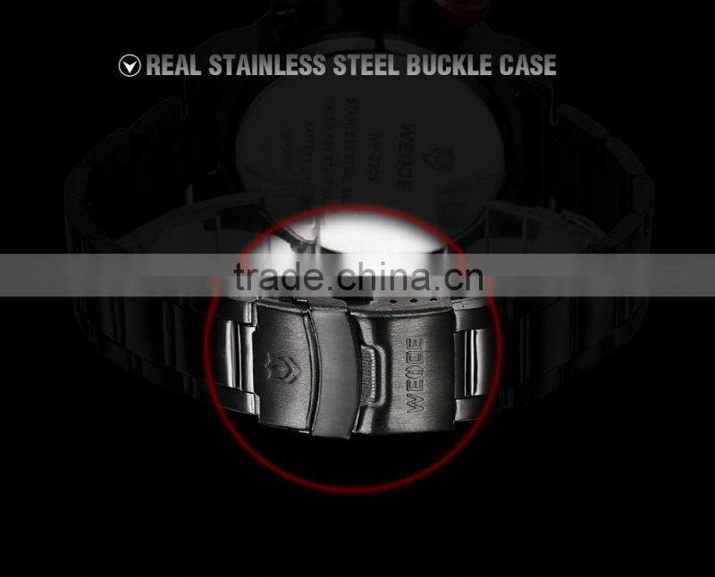 WEIDE 2309B New Arrival 2015 Full Stainless Steel Big Dial, led brand men wrist watch