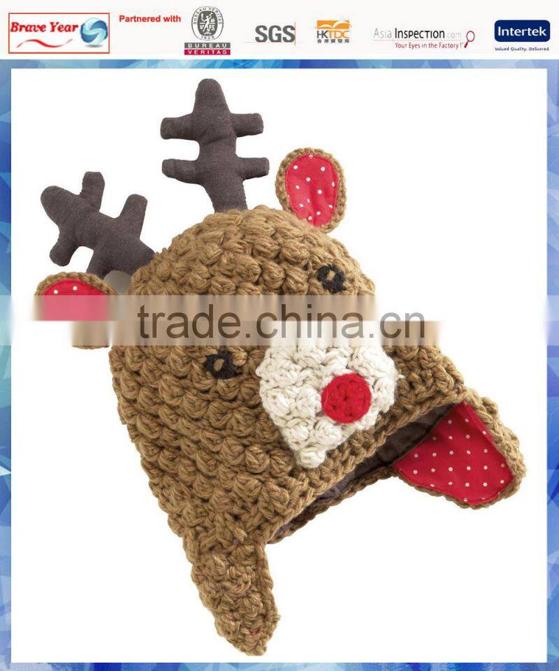 kids cute reindeer animal hats hand knitted hat