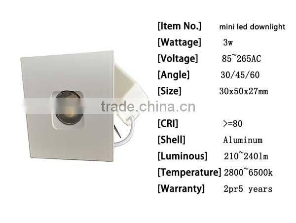 cob led ceiling light 3w mini led downlight led recessed downlight