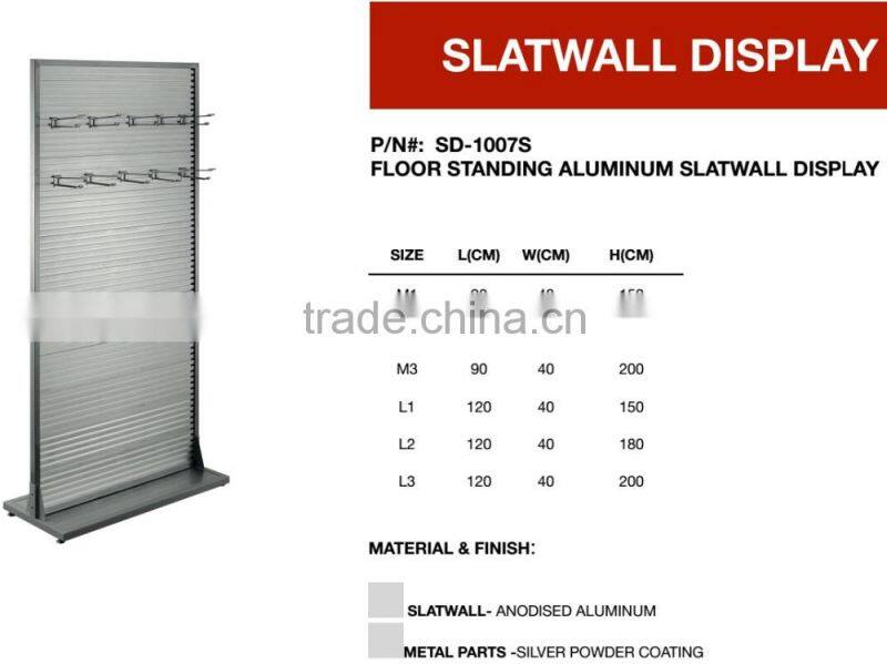 Light Duty Anodised Aluminum Slatwall Cheap Slatwall Display Rack