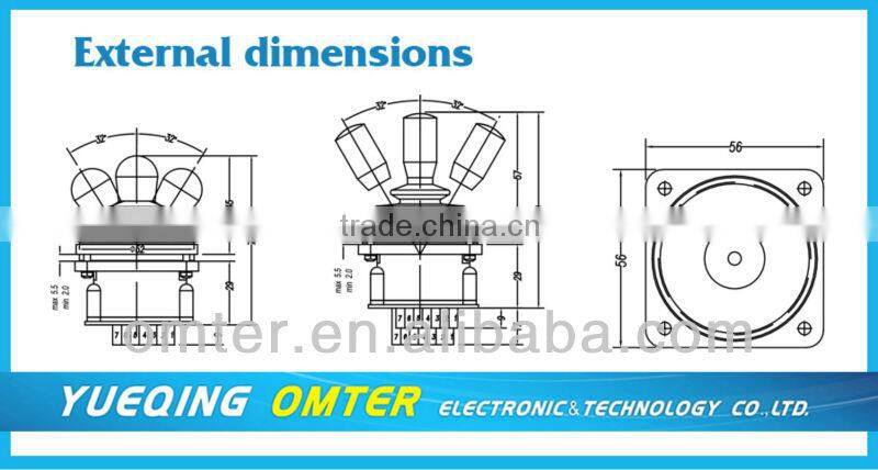 OM11-2A-P051-L Spring automatic return industrial joystick