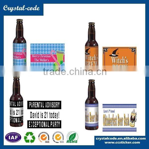 Removable adhesive PVC beverage wine sticker
