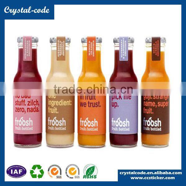 SGS Certificate custom design oil-proof adhesive paper juice label