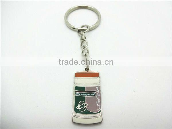 bottle shape unique custom metal coin holder keychain