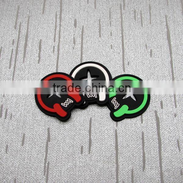 Multiple Colors Bag Earring Hole Rubber Patch Logo