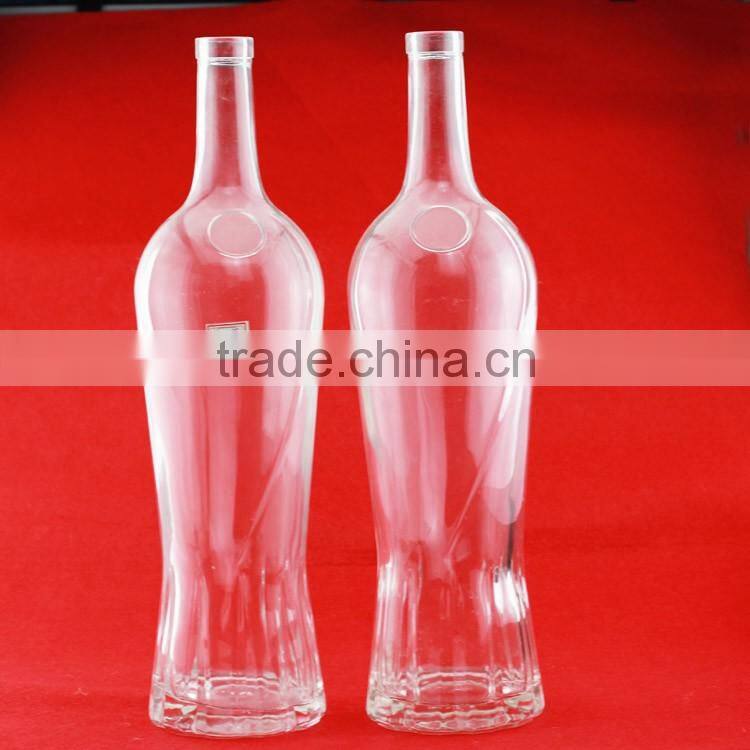 Cheap good long melon shape bottles iron tower bottle 500ml lamp shape liquor bottle