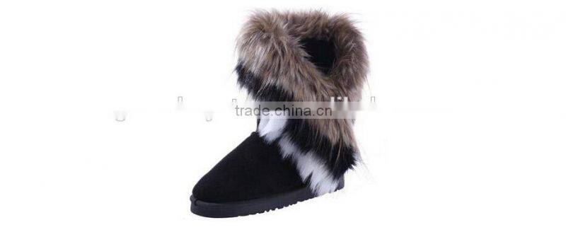2015 Free Shipping Women Winter Fur Flat-Bottomed Short Cotton-Padded Winter Snow Boots