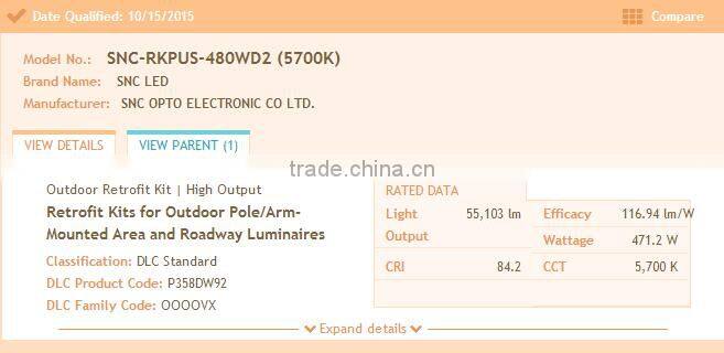 DLC/UL/cUL Listed 5 years warranty 480w led retrofit kit factory price