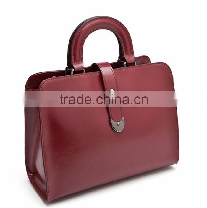 2015 Latest fashion casual Wine red leather handbags sale