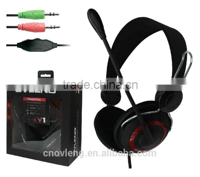 Call Center Telemarketing Computer Headset with detachable Mic