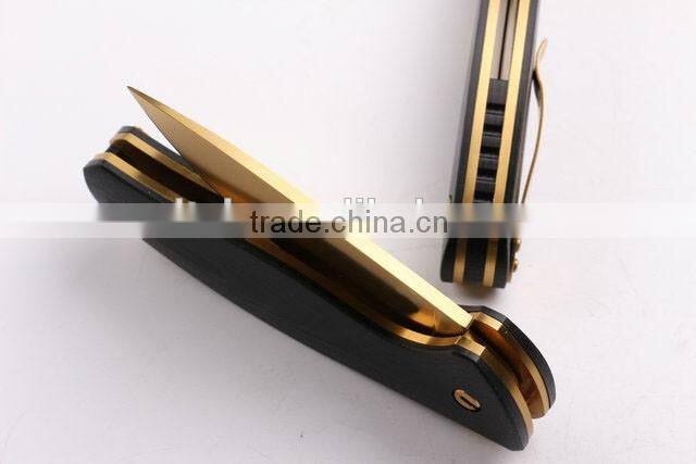 OEM golden blades hunting military knife with g10 handle