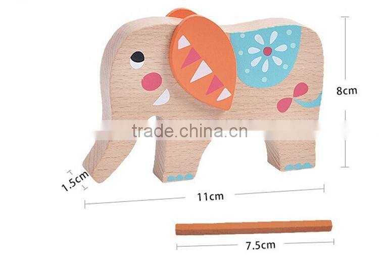 Educational animal shape wooden stacking sticks
