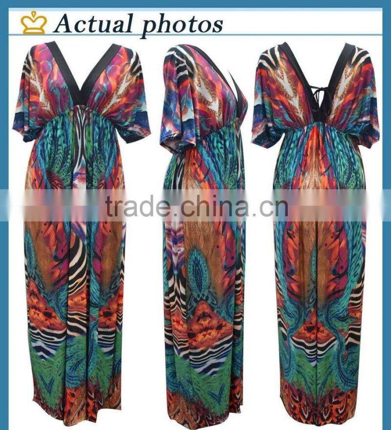 hot Long Beach skirt fat bat sleeve L ice soft silk dress