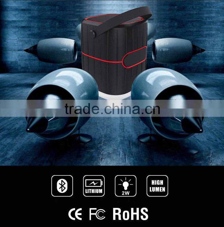 Portable bluetooth wireless speaker music receiver withCamping emergency LED light