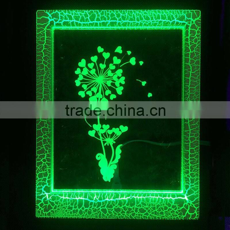 Valentine's Day Gift 3D Photo Frame LED 7 Colors Flashing Flower Desk Night Light