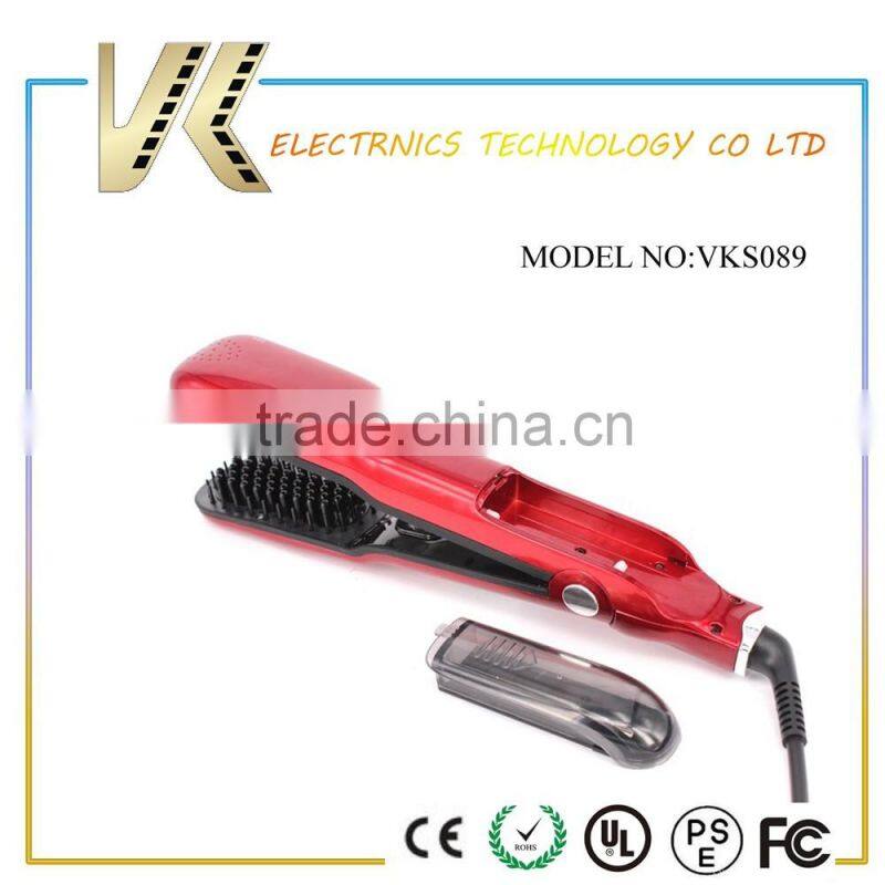 2016 Best Gift New Developed LCD Display Electric Steam Hair Straightener Brush Steam Hair Straightener