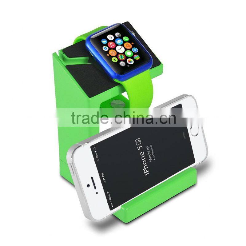 plastic stand holder for apple watch, 2 in 1 charging dock station for iphone/apple watch