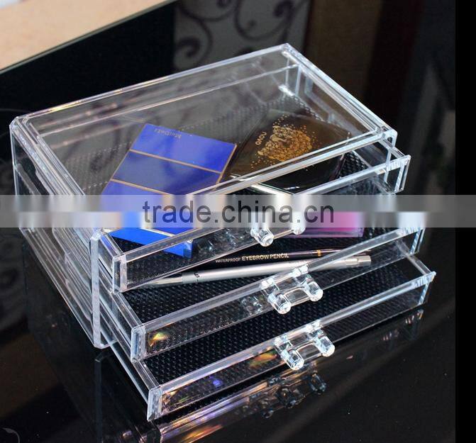 acrylic cosmetic organizer with 3 drawers