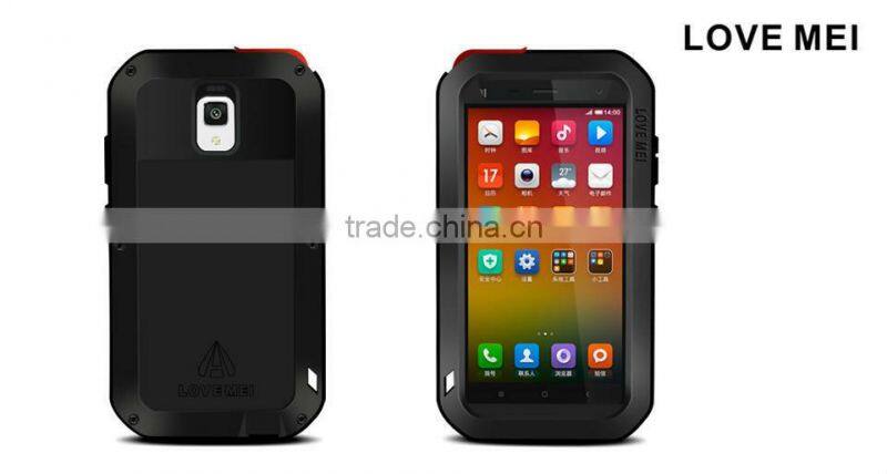 love mei aluminum waterproof case for xiaomi 4 LOVE MEI Case Metal Gorilla Glass Cover case for xiaomi 4 love mei