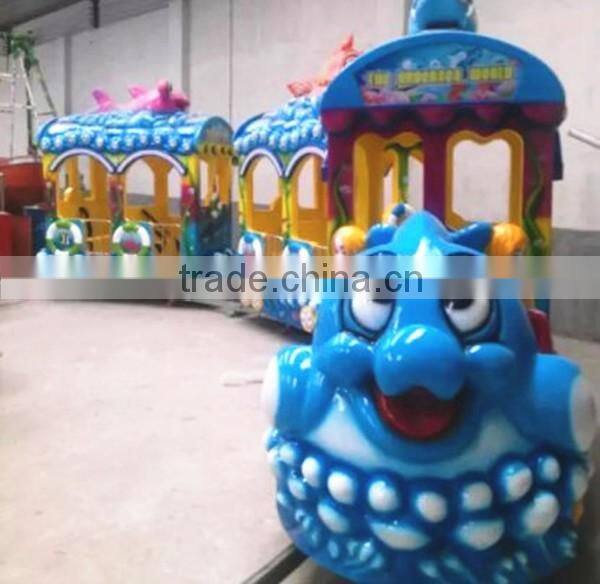 Fiberglass sea animation kids rides electric animal train rides ocean tourist train sale