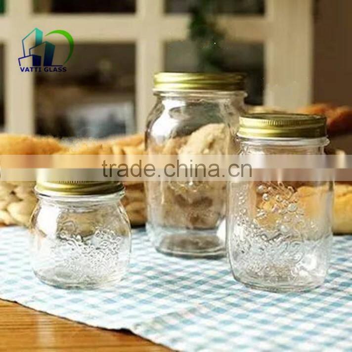 Round clear honey glass bottle for sale