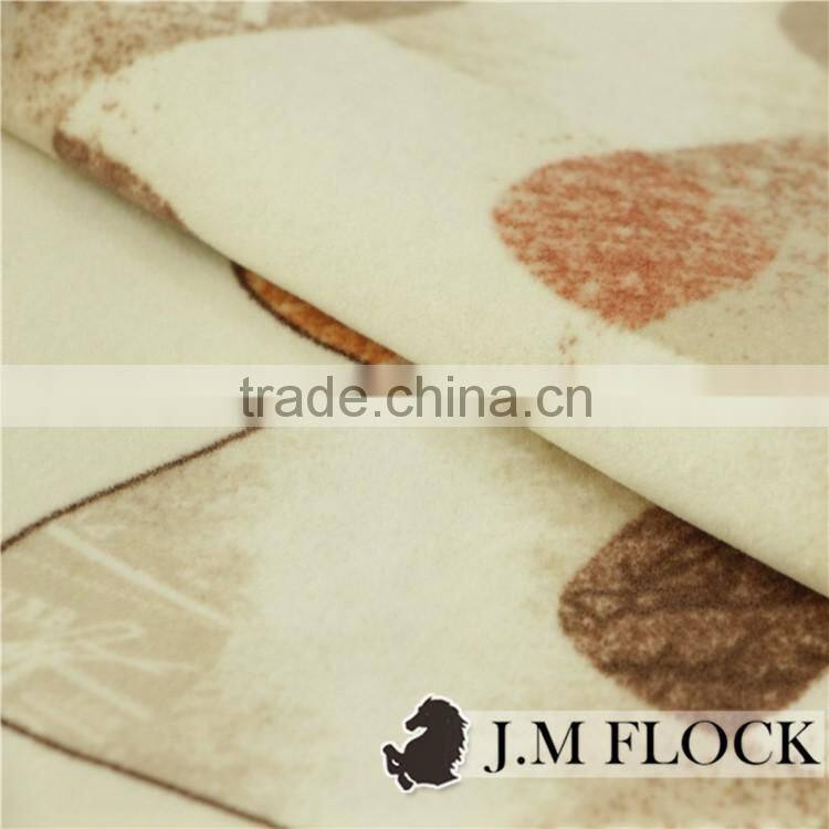 Best fabric textile supplier polyester flocking digital custom printed fabric