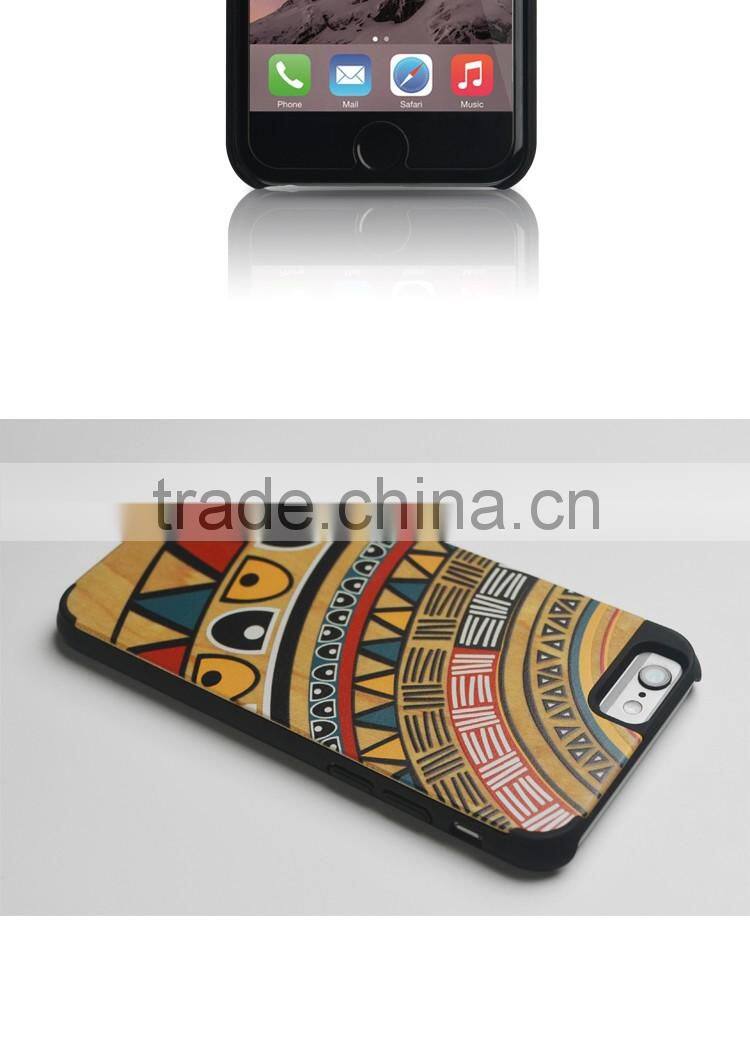 2016 Low Price China Mobile Phone Real Wooden Bamboo 3D Colourful Pattern Cover Cases For iPhone 6 6S 7 Plus Back Case