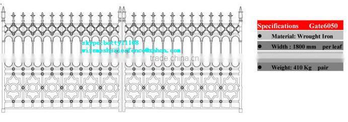 Retractable main fence wrought iron gate designs